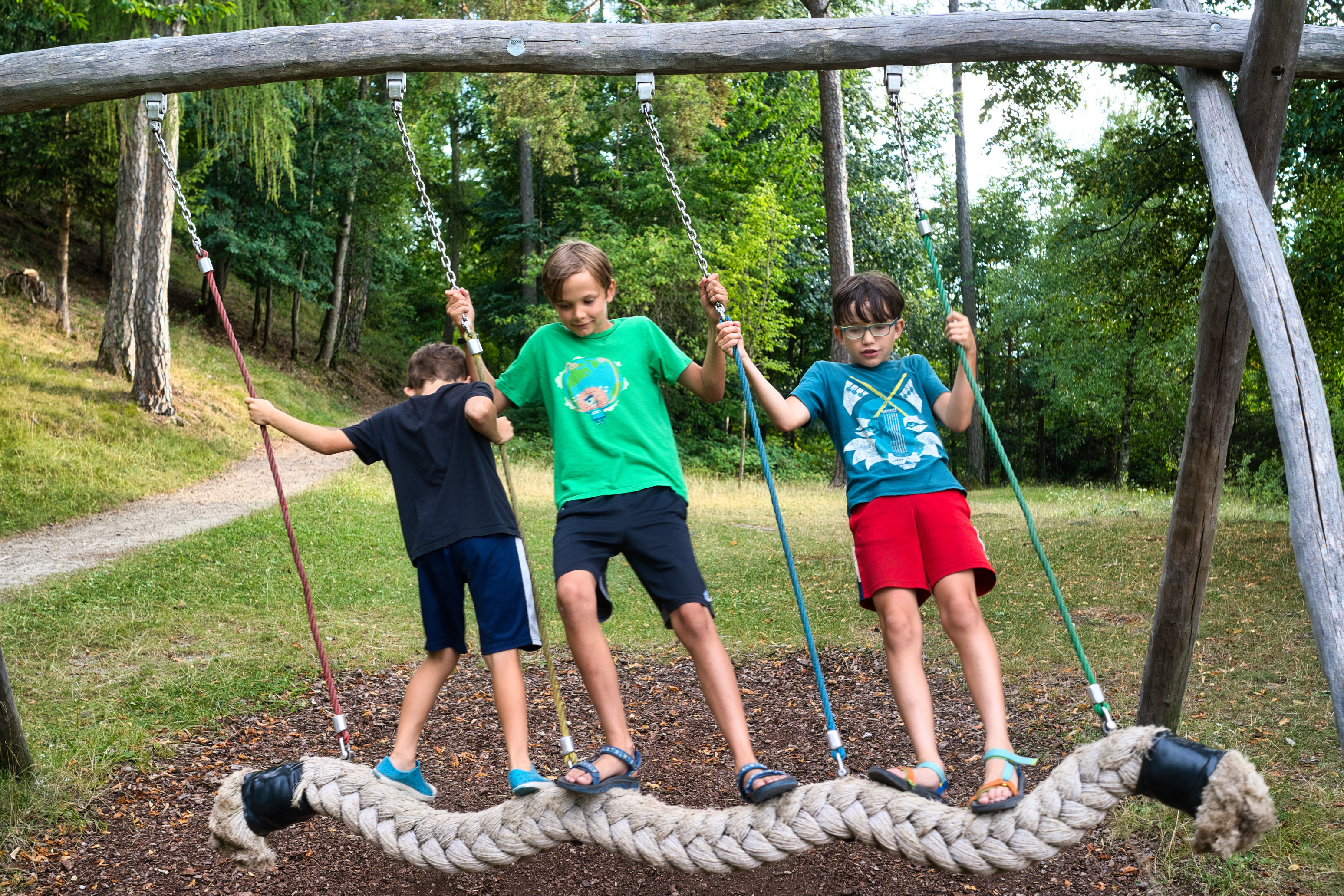 The only equipment at the obstacle course playground in Fiè (not counting the logs or the pole that you could climb)